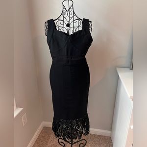 New & Never Worn Little Black Dress with Morticia Addams  Fringe